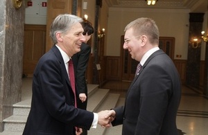 Minister of Foreign Affairs of Latvia Edgars Rinkevics welcomes the Foreign Secretary