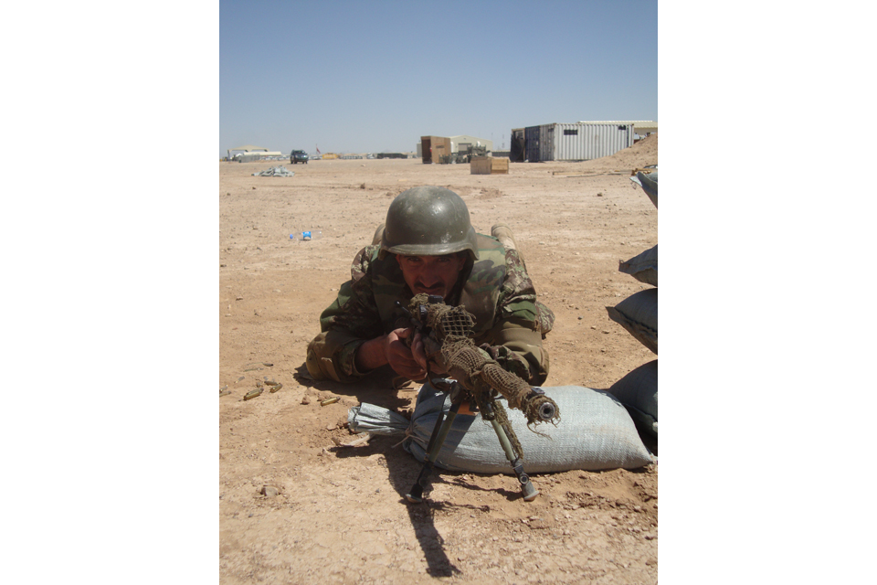 An Afghan soldier on the intensive sniper course