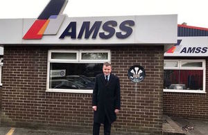 David Jones, Minister for Exiting the European Union, at AMSS in Bridgend