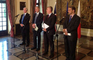 Foreign Secretary and counterparts in Warsaw