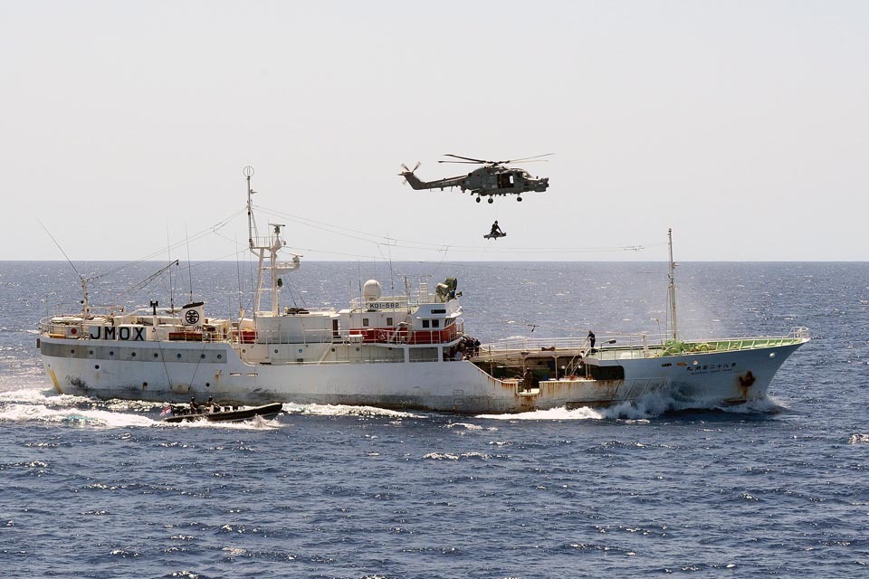 Royal Navy warship rescues injured fisherman