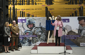 Minister for Defence Procurement Harriett Baldwin opens the Defence Fulfilment Centre in Donnington