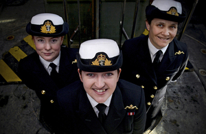 Left to right: Lieutenants Maxine Stiles, Alex Olsson and Penny Thackray [Picture: Chief Petty Officer Airman (Photographer) Thomas McDonald, Crown copyright]