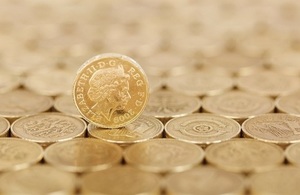 Photograph of a stack of pound coins
