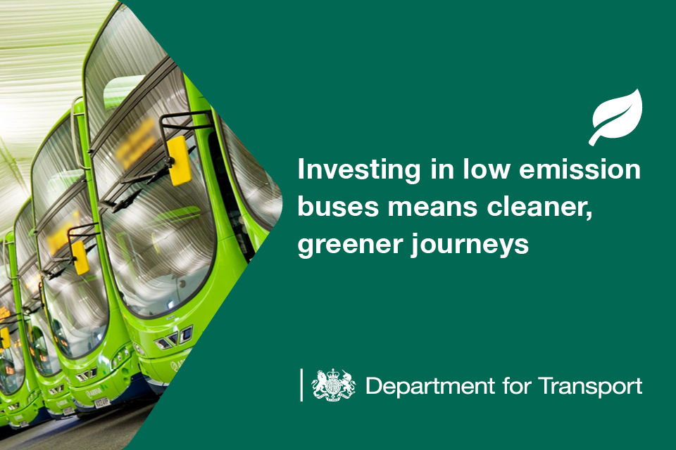 Investing in low emission buses means cleaner, greener journeys.