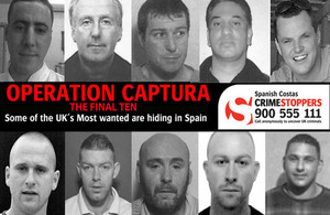 Crimestoppers launches appeal for the final ten Operation Captura fugitives wanted in Spain