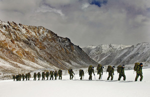 Royal Marines specialist mountain leaders guide a commando company through the Himalayan mountain range in India (library image) [Picture: Petty Officer (Photographer) Dave Husbands, Crown copyright]