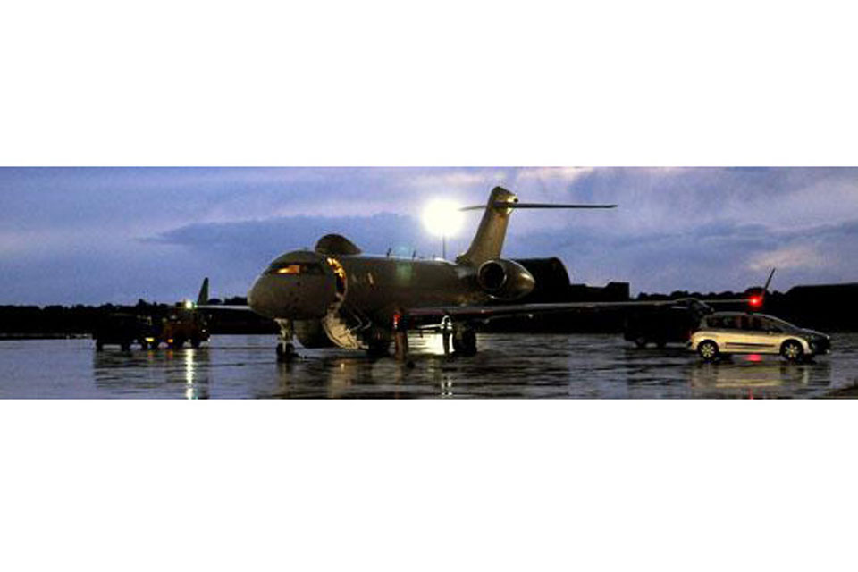 5 (Army Cooperation) Squadron's Sentinel aircraft arrives at Gioia del Colle air base 