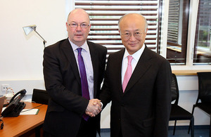 Foreign Office Minister Alistair Burt meeting International Atomic Energy Agency Director General Yukiya Amano
