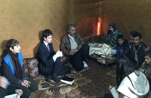 Minister Rory Stewart at an ITS in Bekaa
