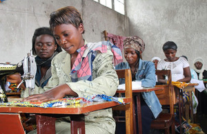 Young vulnerable girls and boys (including sexual violence survivors) at an apprentice course, learning skills in mechanics, welding and sewing. Photos credit Adel Sarkozi, CARE International UK.