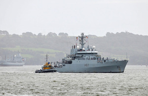 HMS Echo returns to Plymouth