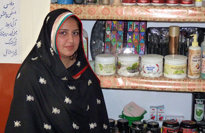 Ayesha Mehreen, 22, who received training to become a beautician.