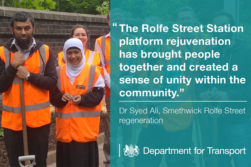 Smethwick Rolfe Street Station platform rejuvenation has brought people together and created a sense of unity within the community.