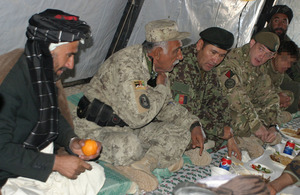 Lieutenant Colonel Colin Marks meets with Afghan officials