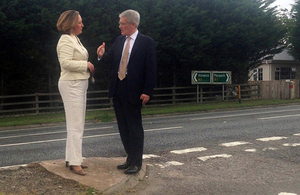 Andrew Jones MP and Anne-Marie Trevelyan MP visit the A1 between Morpeth and Ellingham.