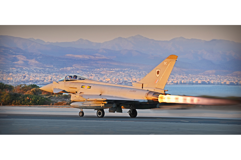 Typhoon jet takes off from RAF Akrotiri