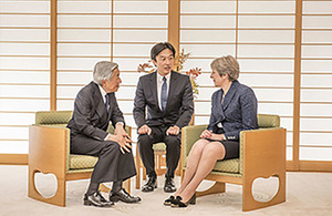 Prime Minister Theresa May meets the Emperor of Japan.