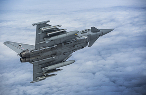 An RAF Typhoon patrols the skies over the Baltic states