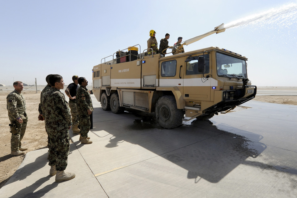 RAF firefighters train Afghan counterparts