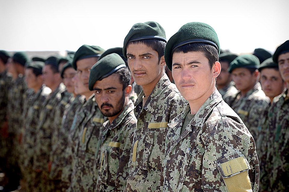 Afghan troops on parade at the opening ceremony