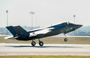 The UK's third F-35 Lightning II aircraft takes off from Lockheed Martin's facility near Fort Worth in Texas [Picture: Master Sergeant Randy A Crites USMC (Retd)]