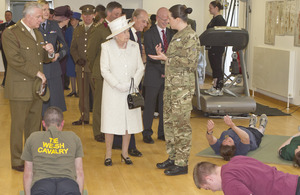 The Queen and Prince Philip touring the Defence Medical Rehabilitation Centre at Headley Court [Picture: Senior Aircraftman Tommy Axford, Crown copyright]