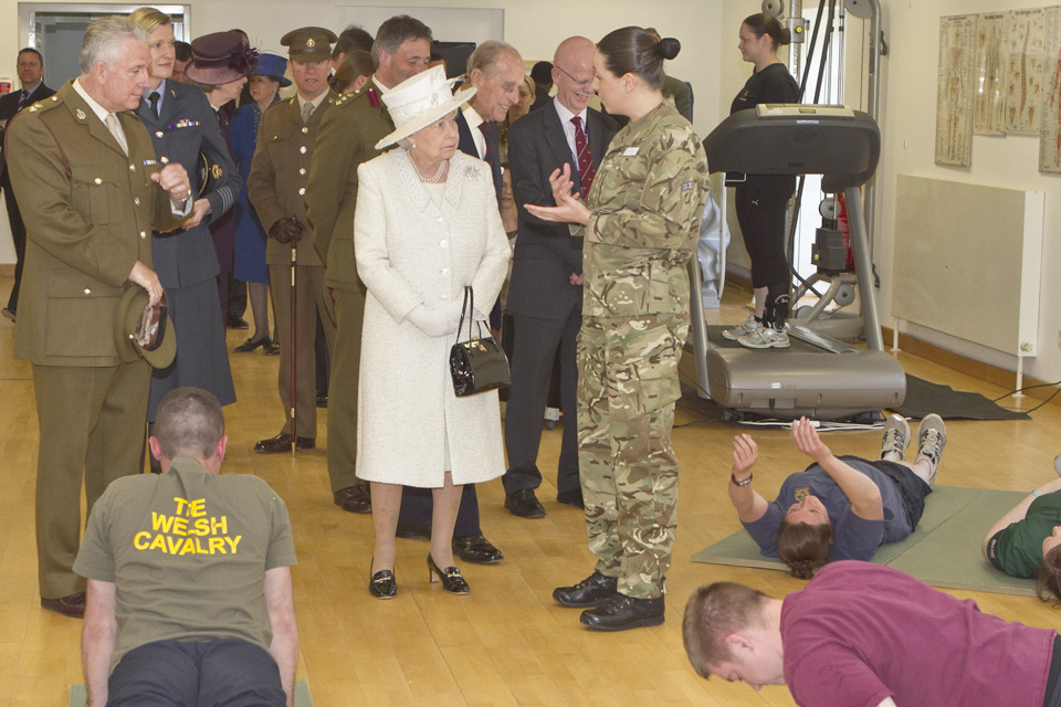 The Queen and the Duke of Edinburgh meet Headley Court heroes