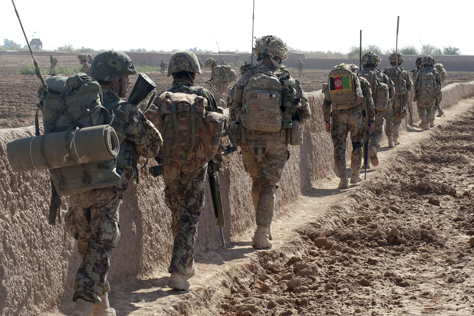 A patrol of Afghan National Army warriors