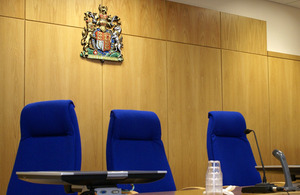 Judge's bench in a crown court