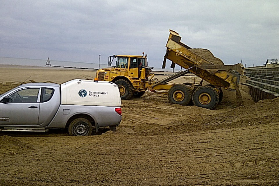 Annual beach recycling underway in Norfolk (2015)