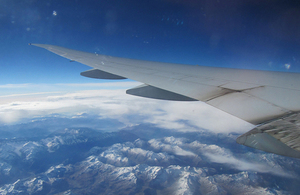 In flight over the Alps.