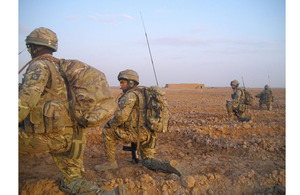 British soldiers on operation in Helmand province, southern Afghanistan (stock image)