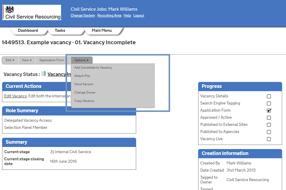 Demonstrating how to access the attach file page.