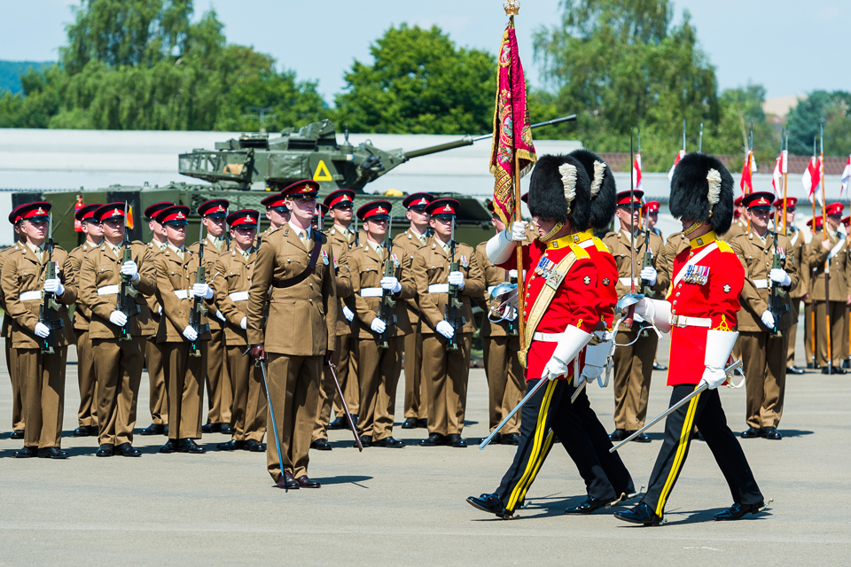 The parade marking the redesignation of 1st (UK) Armoured Division