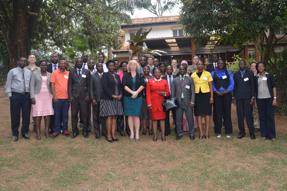 HE Alison Blackburne with course participants, officials from the UWA and members of the British Peace Support Training Team 