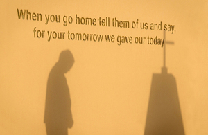 Closeup of the words on the original Camp Bastion memorial