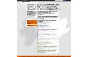 INSIDE GOVERNMENT home page on GOV.UK