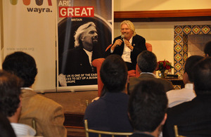 Sir Richard Branson sharing his business experiences with almost 100 Peruvian entrepreneurs