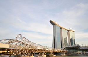 Helix Bridge and the Marina Bay Sands, Singapore