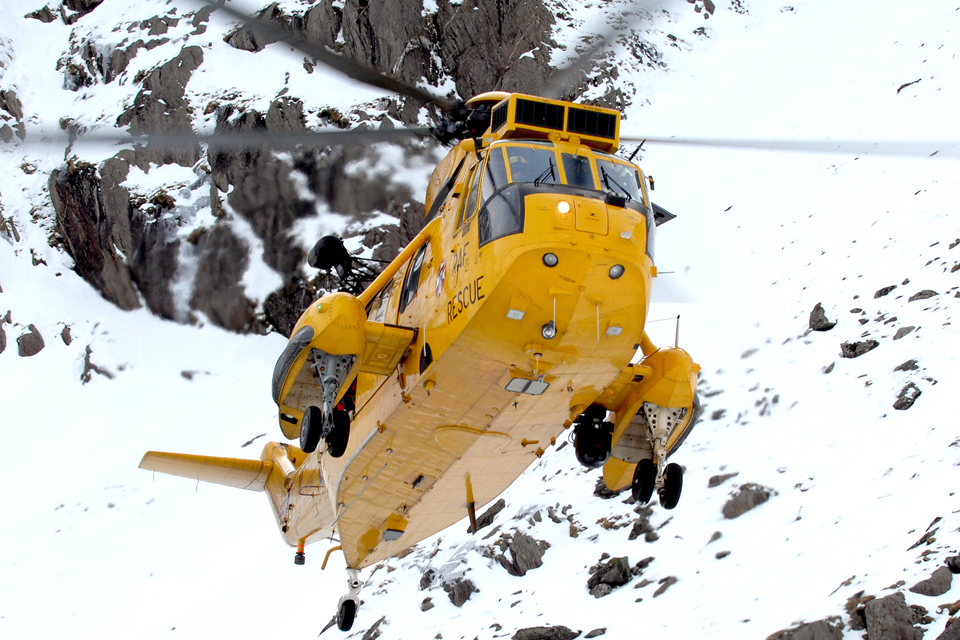 A Royal Air Force Search and Rescue Sea King helicopter 