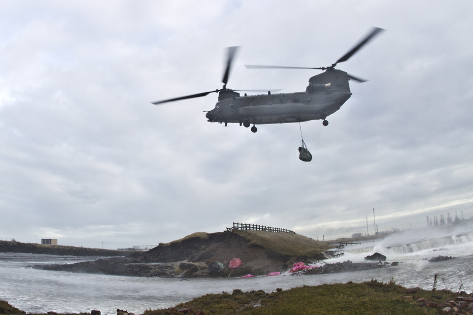 Military assist UK flood relief efforts