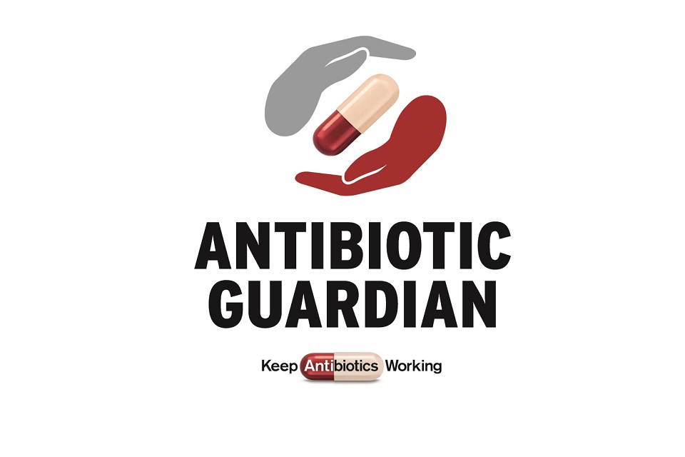 Infographic showing Antibiotic Guardian logo