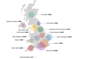 Infographic map of breakdown