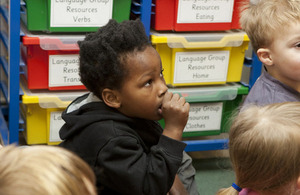 Young children in a classroom.