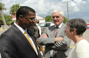 Governor Beckingham (centre) and Premier Ewing (left) led Cabinet yesterday.