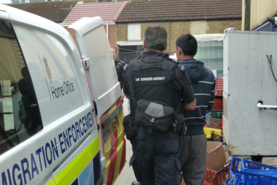 Immigration enforcement officers in action