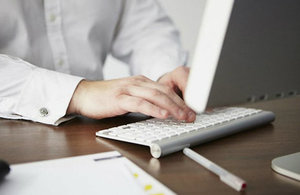 typing on keyboard