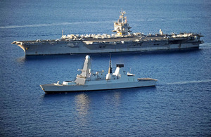 HMS Daring and the United States Navy aircraft carrier USS Enterprise