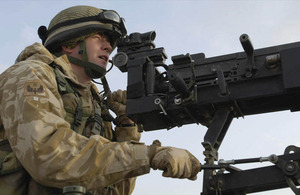 RAF Regiment gunner provides top cover